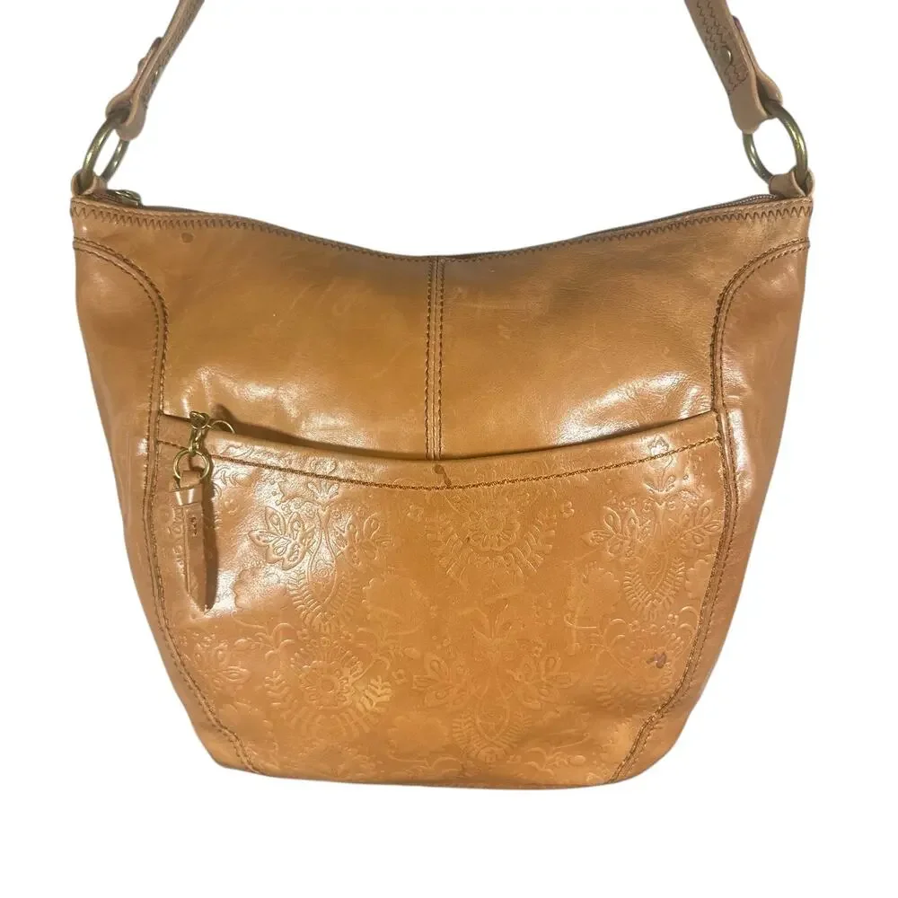 The Sak Women's Leather Hobo Bag Tan Shoulder Purse with Zipper Closure